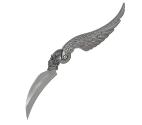 Flying Skull 4'' RazorEdge Pewter Finish