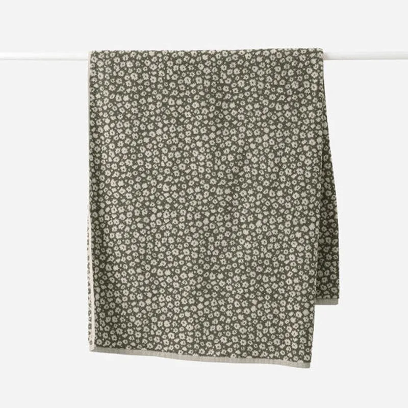 Forget Me Not Organic Cotton Hand Towel - Ivy/Oat