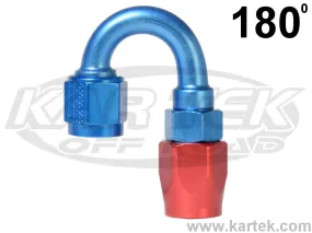 Fragola AN -16 Blue And Red Anodized Aluminum Series 3000 Cutter Style 180 Degree Bent Tube Hose End