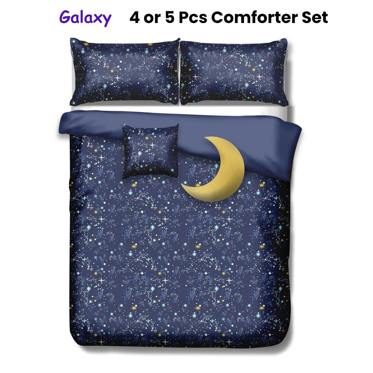 Galaxy Kids Advventure 5 Pcs Comforter Set Double