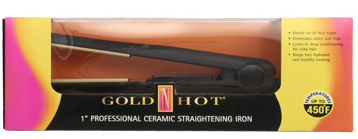 GOLD 'N HOT 2" PROFESSIONAL 1" CERAMIC STRAIGHTENING IRON