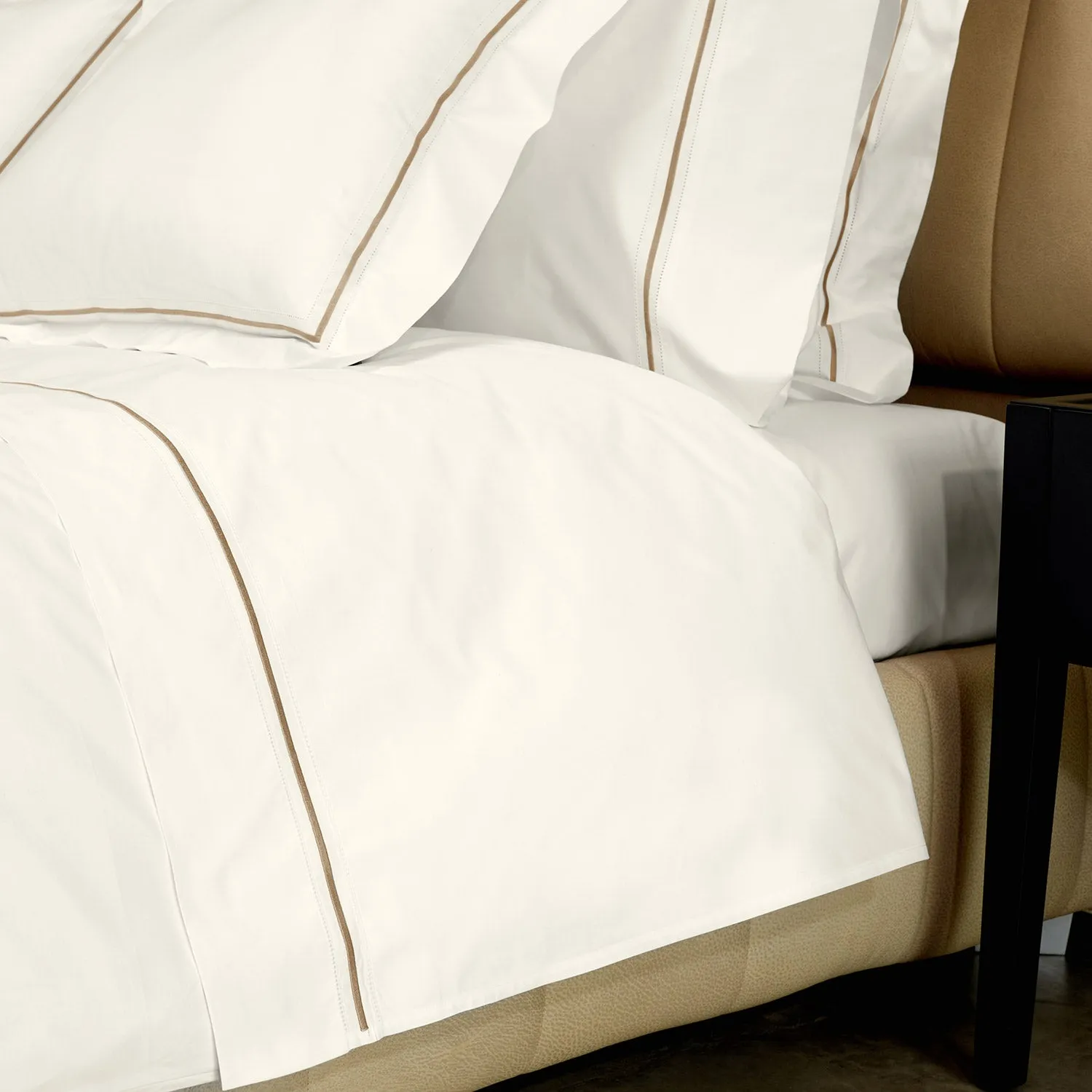 Gramercy Sheets & Pillowcases, Ivory/Coffee