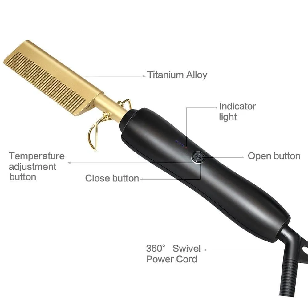 Hair Straightener Brush Hot Hair Comb, Curling Iron for Women Men