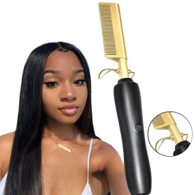 Hair Straightener Brush Hot Hair Comb, Curling Iron for Women Men