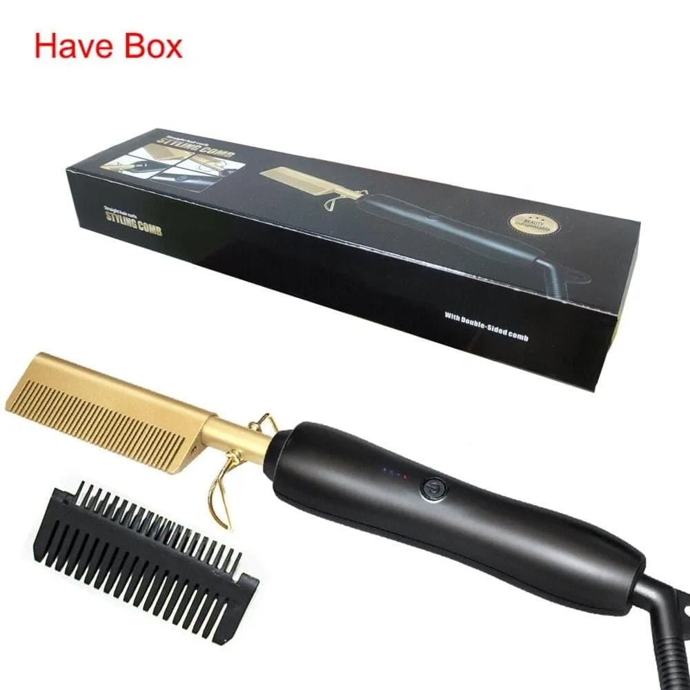 Hair Straightener Brush Hot Hair Comb, Curling Iron for Women Men