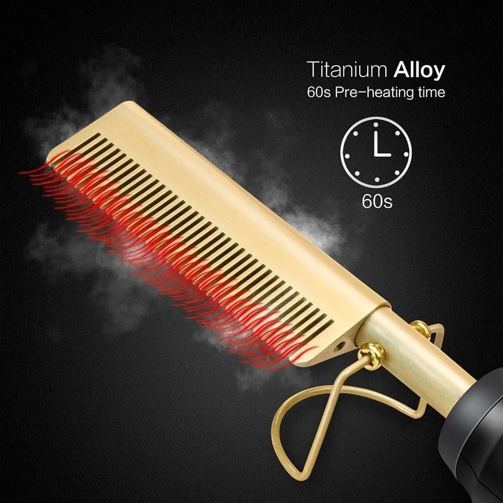 Hair Straightener Brush Hot Hair Comb, Curling Iron for Women Men