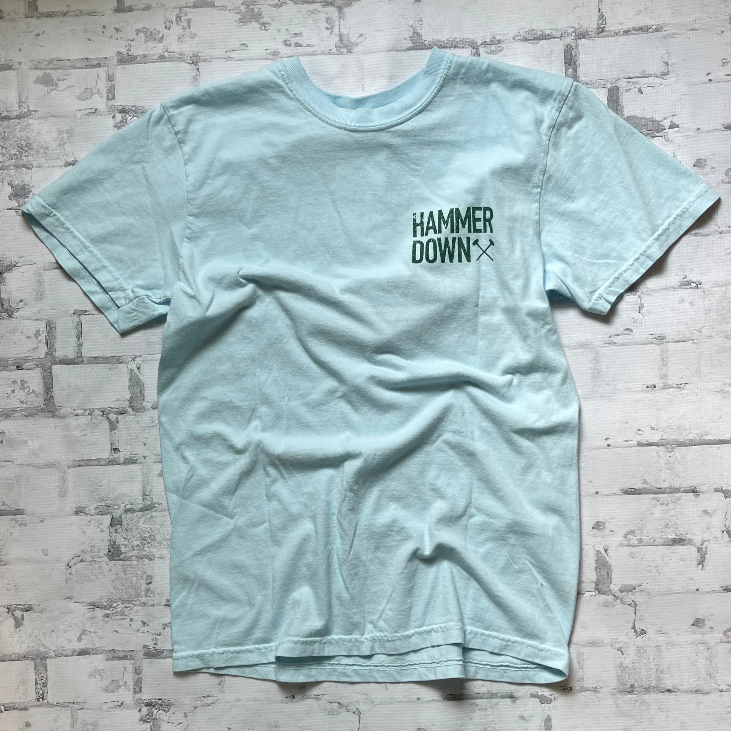 Hammer Down "Two Row Field Patch" Short Sleeve T-shirt - Chambray