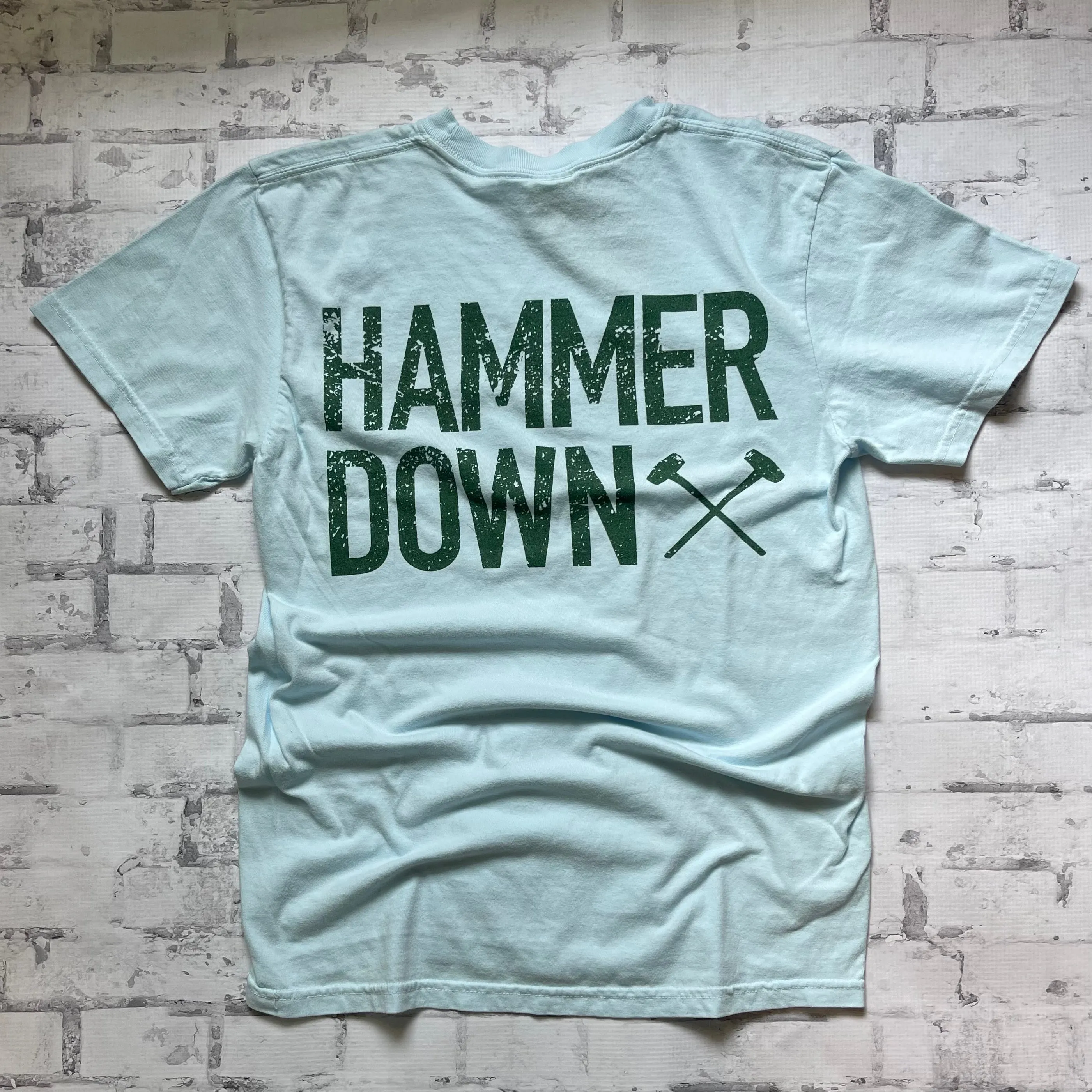 Hammer Down "Two Row Field Patch" Short Sleeve T-shirt - Chambray