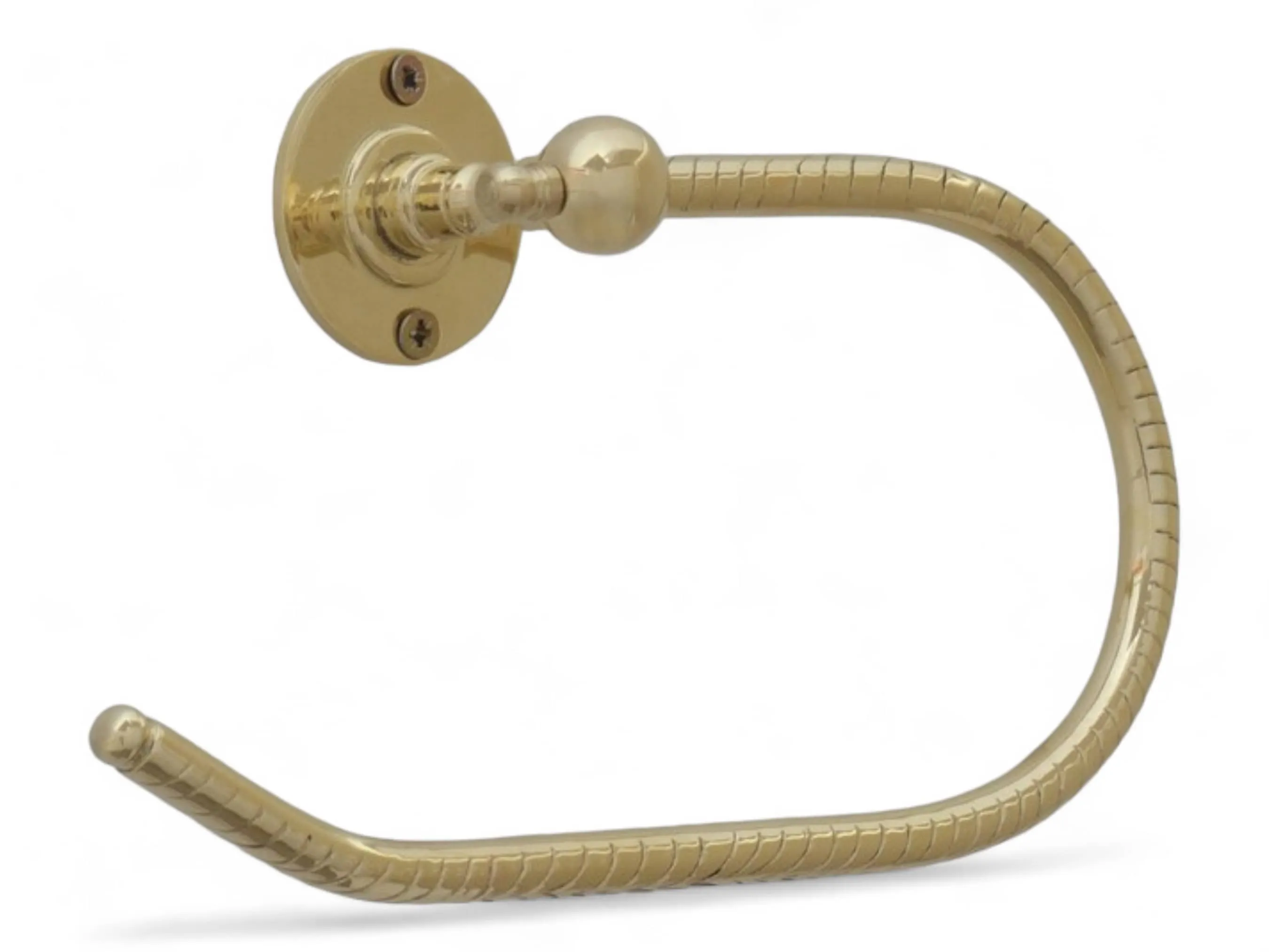 Handcrafted Brass Towel Holder - Wall Mount Towel Hanger and Hook for Powder Room