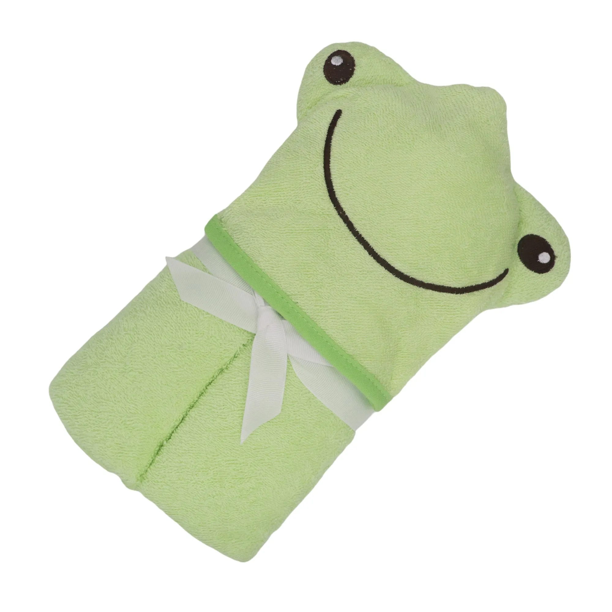 Happy Frog Cotton Hooded Baby Bath Towel