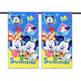 Heart Home Disney Summer Mickey Kids Bath Towel|Soft Cotton Towel for Kids|Sides Stitched Baby Towel|400 GSM Toddler Bath Towel|24x48 Inch|Pack of 2 (Multi)