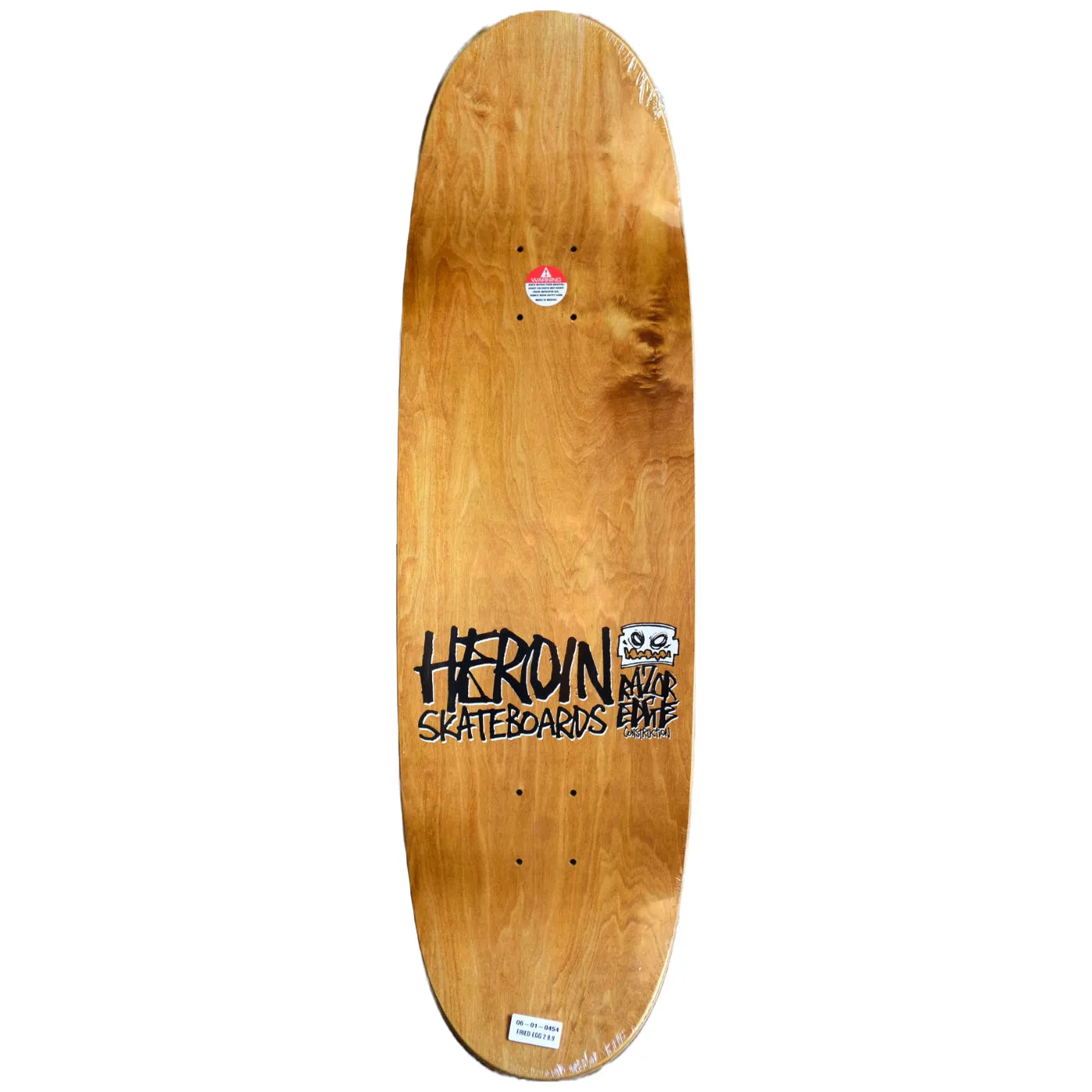 Heroin Skateboards Fried Egg 2 Razor Egg Skateboard deck 8.9"