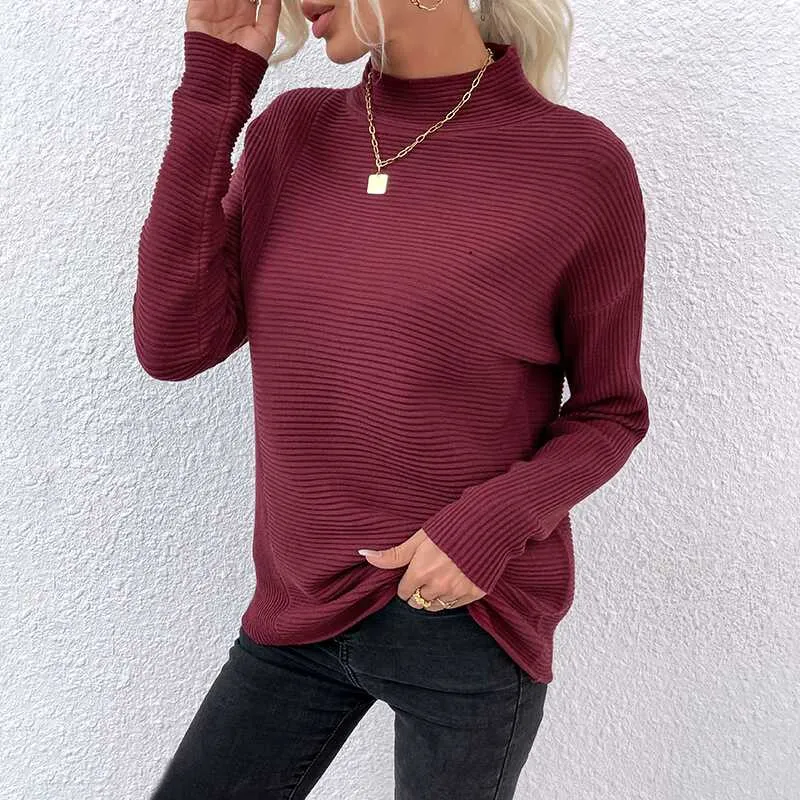 High Neck Pit Strip Sweater