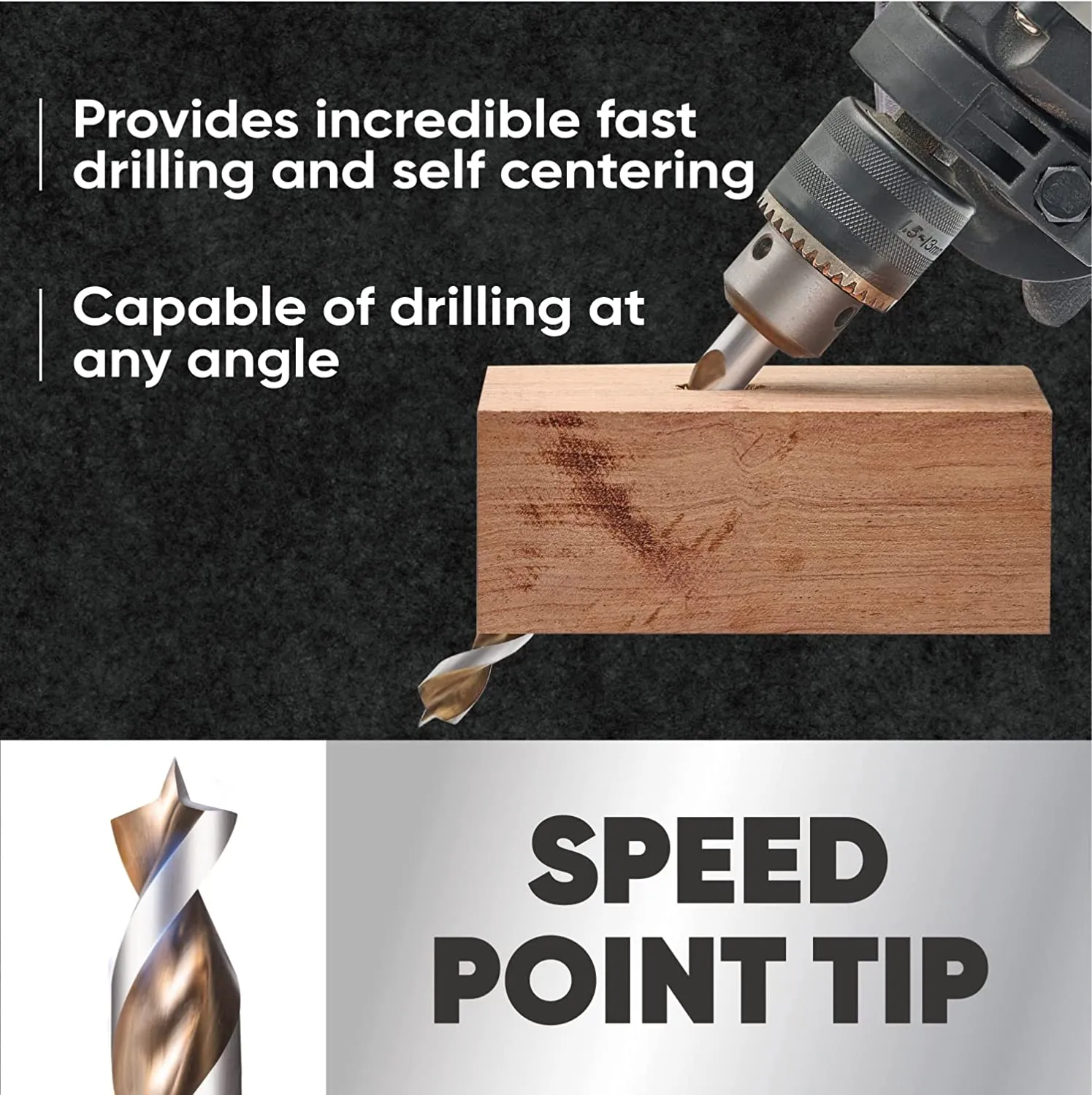 High-speed Parabolic Flute Wood Drill Bits