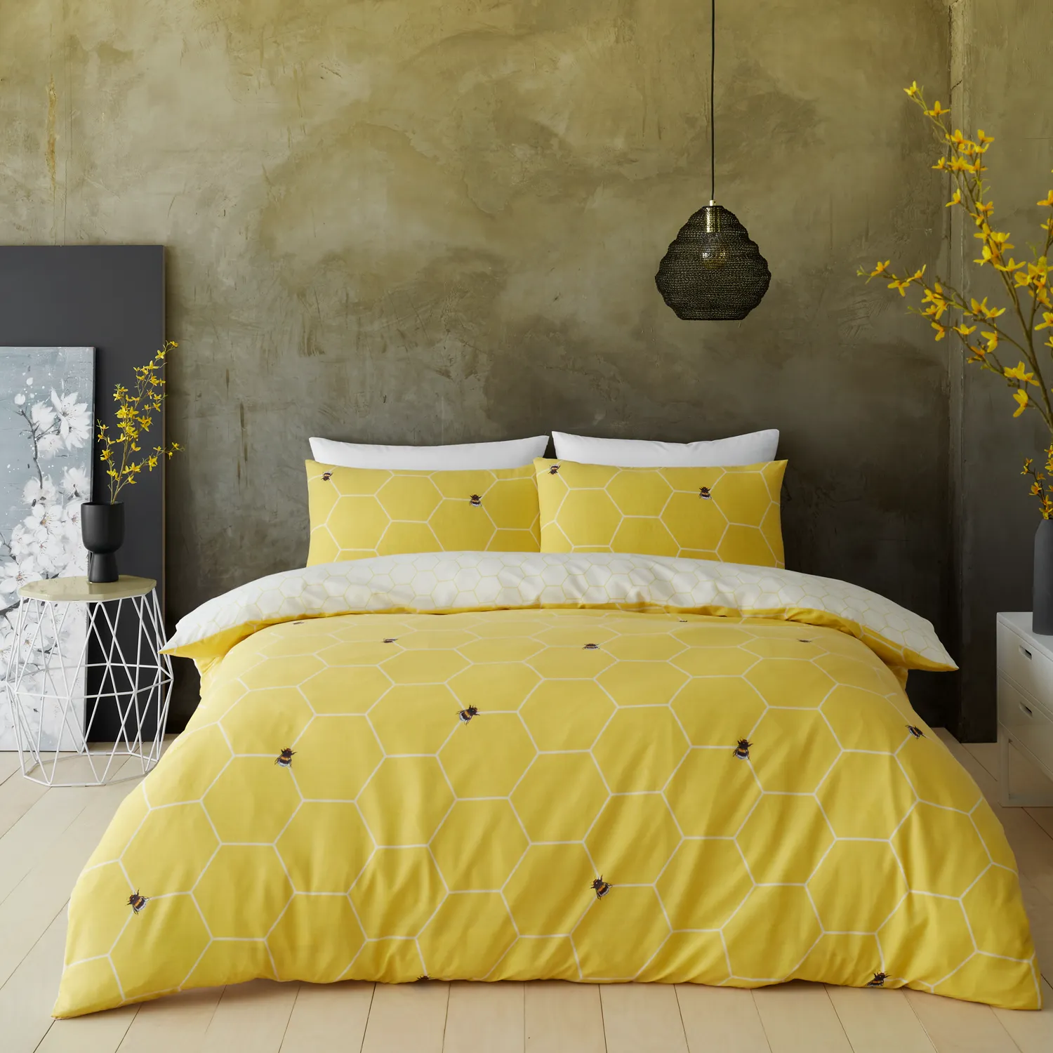 Honey Bee Happy Duvet Cover Set