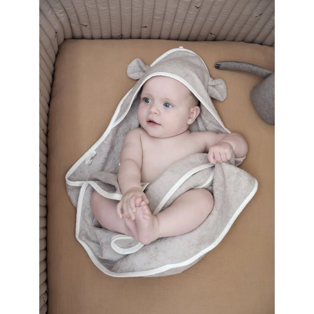 Hooded Baby Towel - Bear - Beige