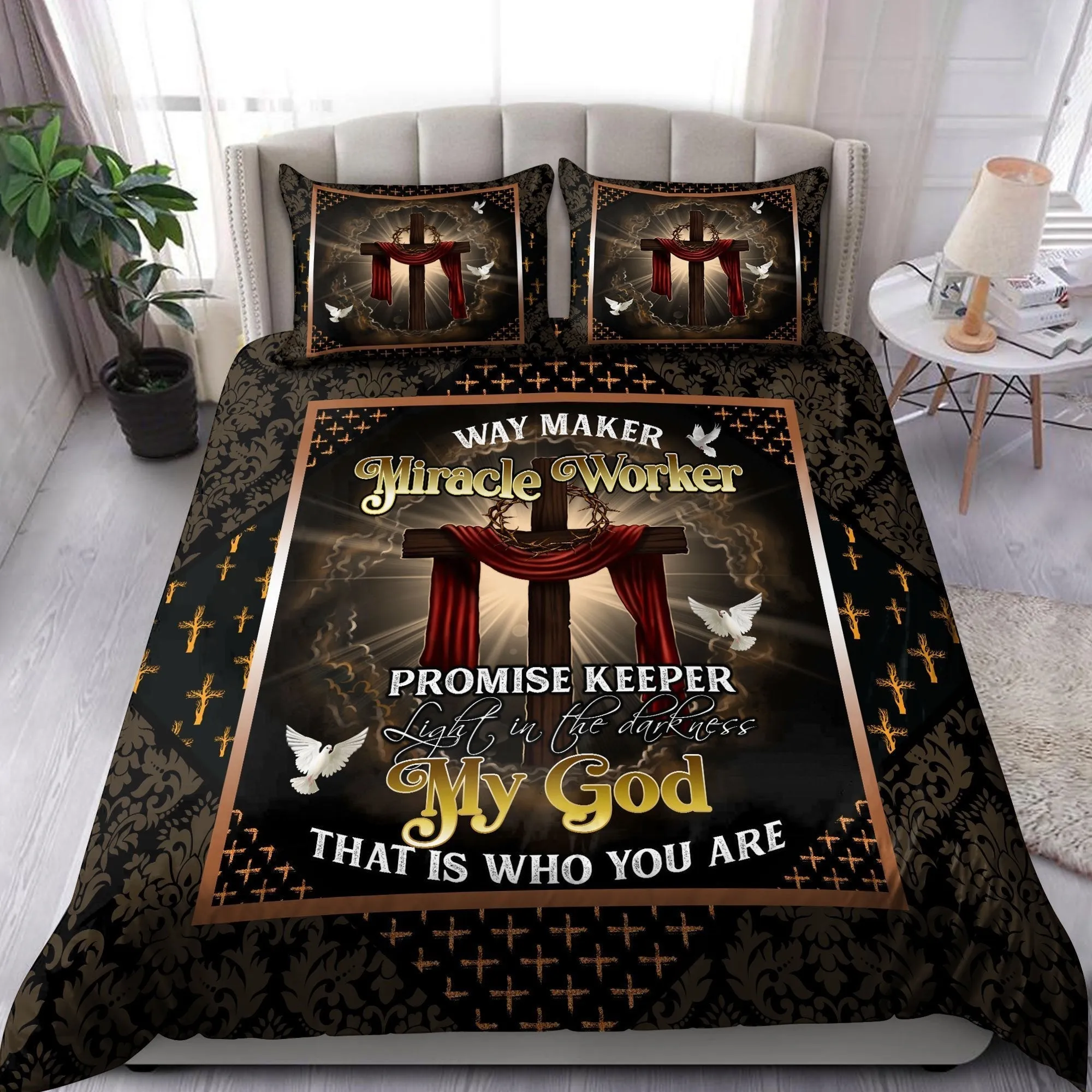 Jesus Way Maker Jesus Bedding Set - Christian Bedding Sets