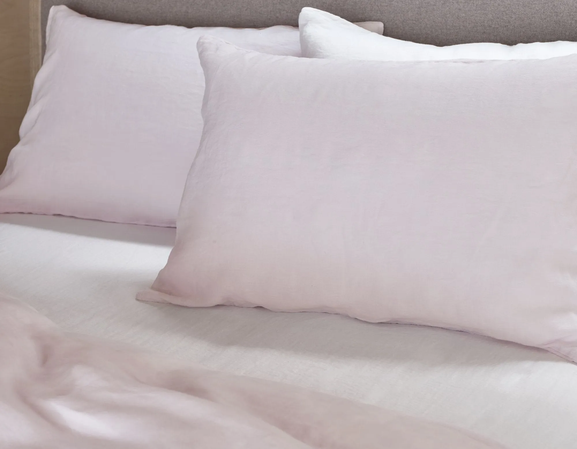 King Size Linen Bedding Bundle - Soft Pink