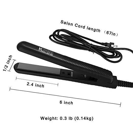 KIPOZI 0.7-Inch Mini Travel Hair Straightener - 164 Black