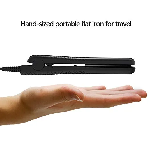 KIPOZI 0.7-Inch Mini Travel Hair Straightener - 164 Black