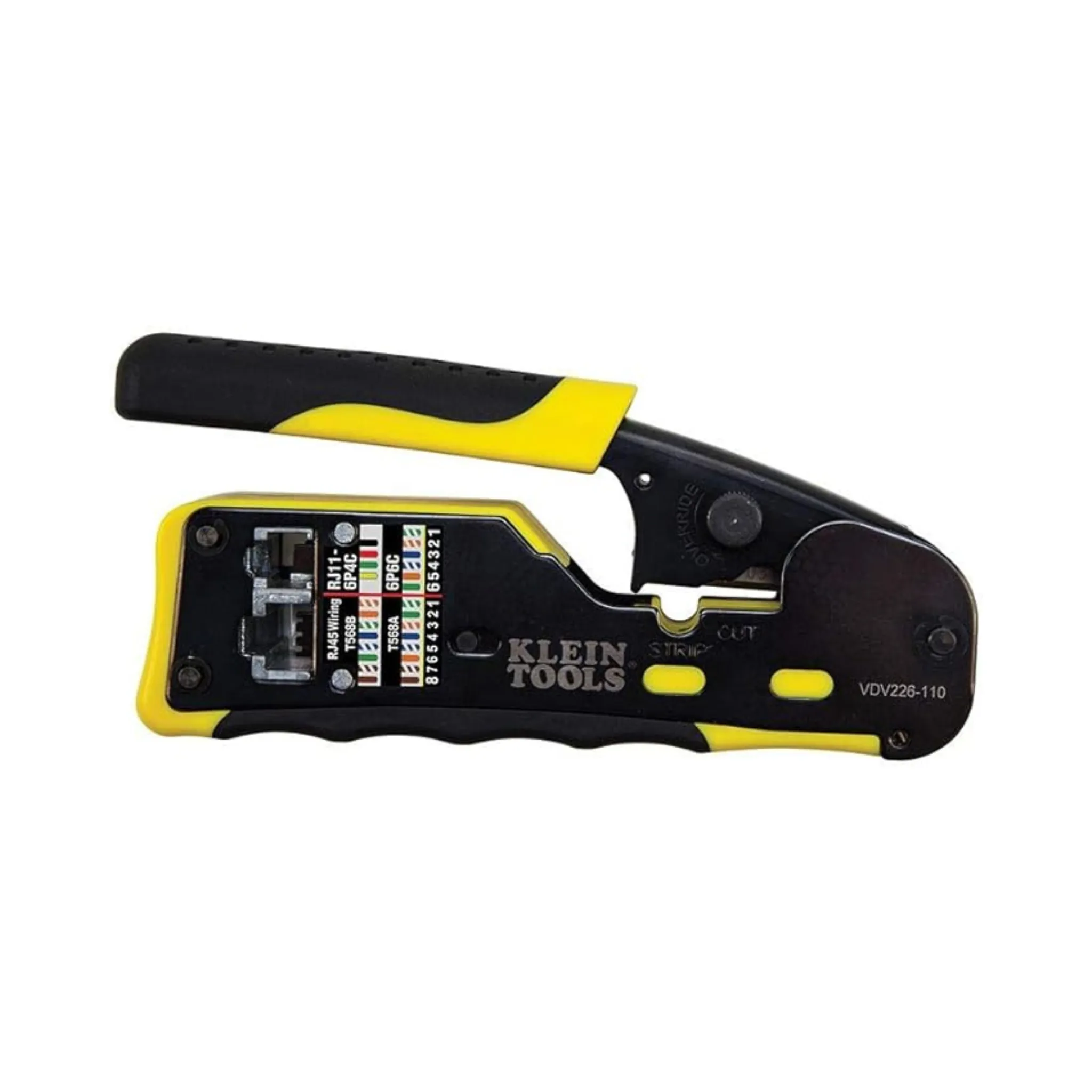 Klein Tools Ratcheting Modular Data Cable Wire Crimper / Stripper / Cutter