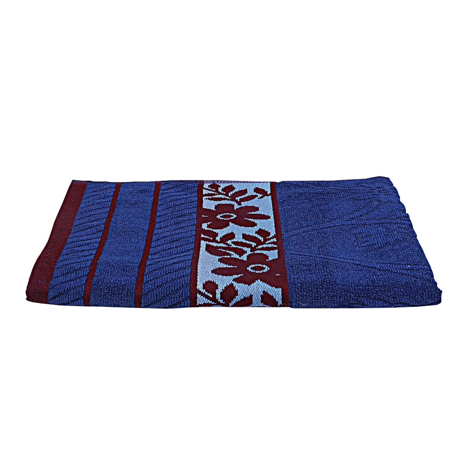 Kuber Industries 100% Cotton 2 Pieces Bath Towel 27" x54” (Blue & Maroon) -CTKTC28925