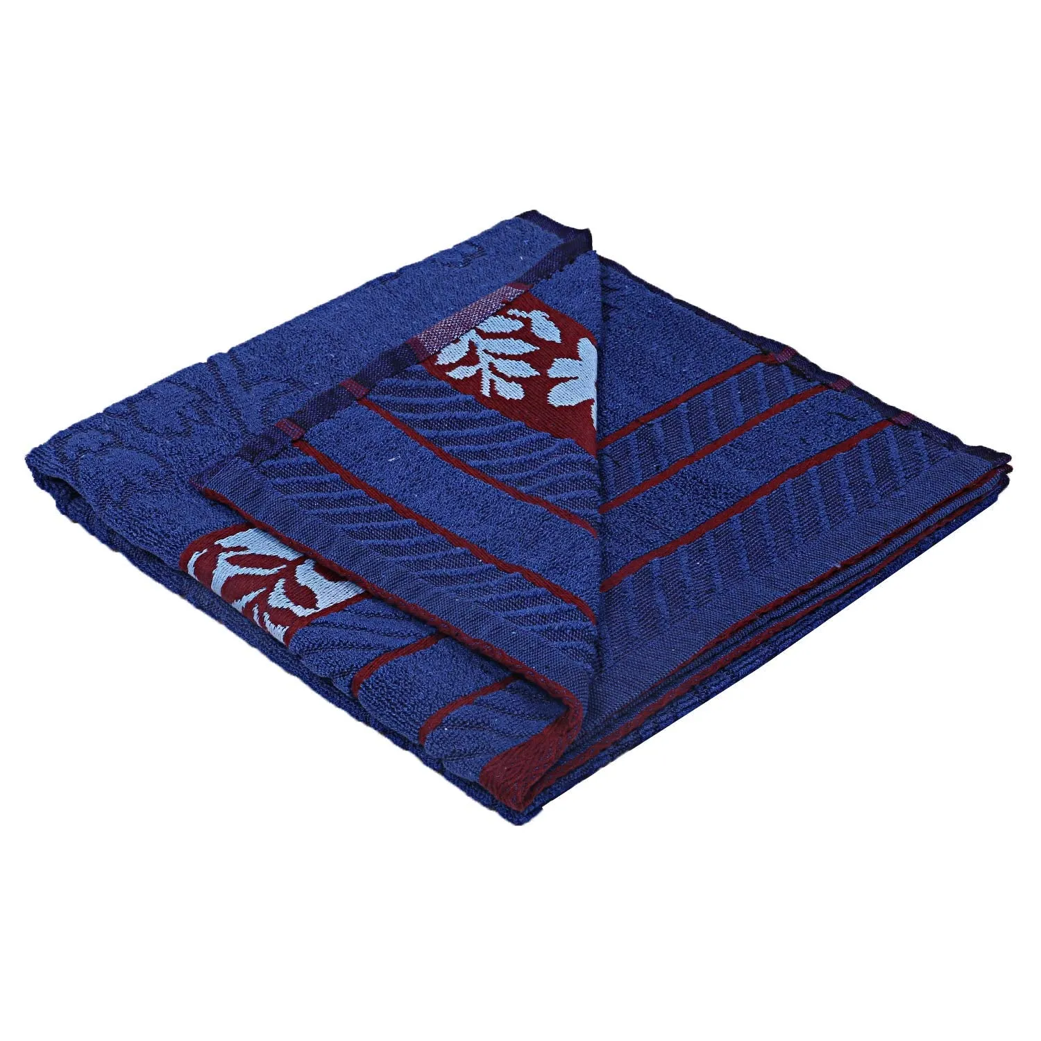 Kuber Industries 100% Cotton 2 Pieces Bath Towel 27" x54” (Blue & Maroon) -CTKTC28925