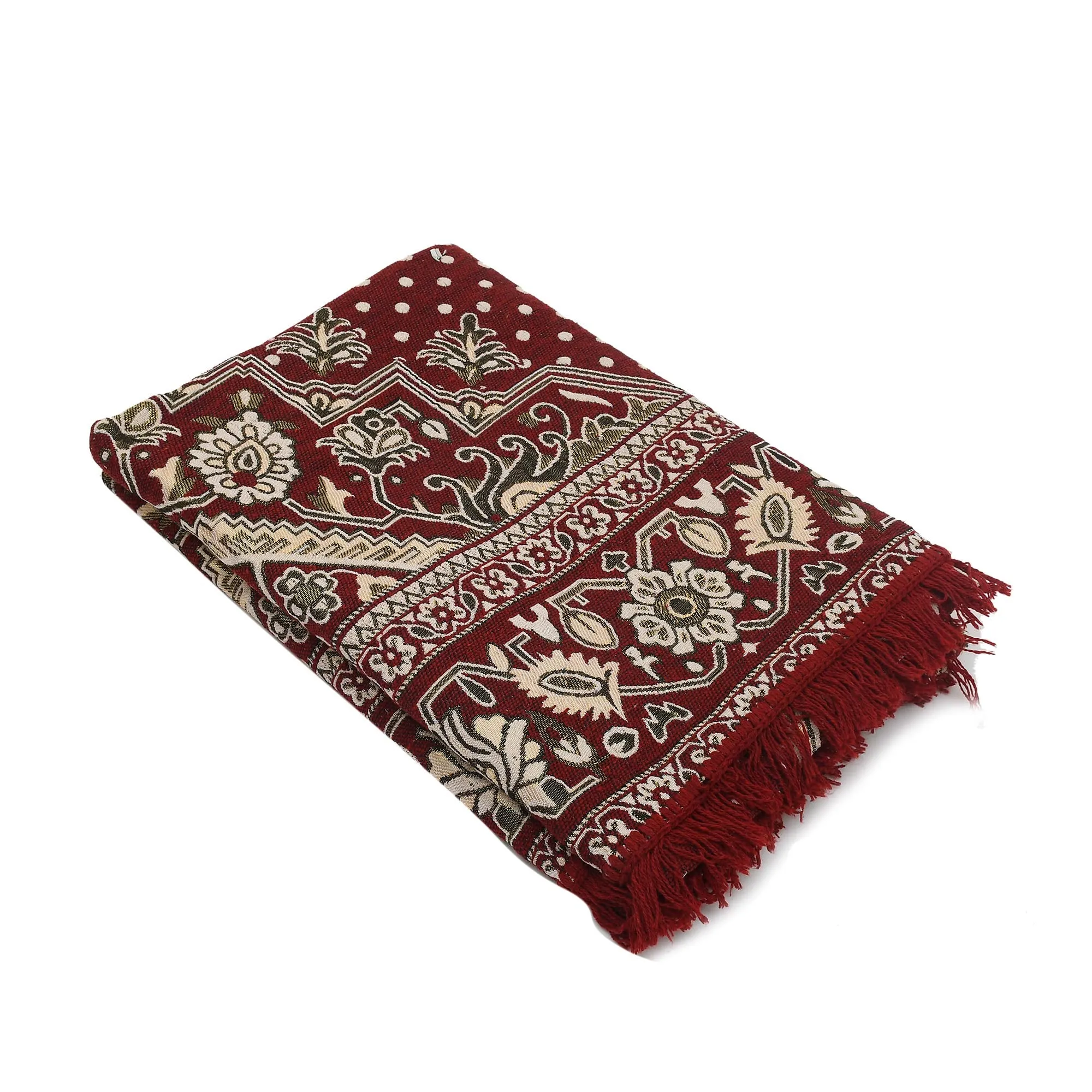 Kuber Industries 5 x 7 Feet Superfine Velvet Carpet|Rug|Living Room|Bedroom|Hall (Maroon)