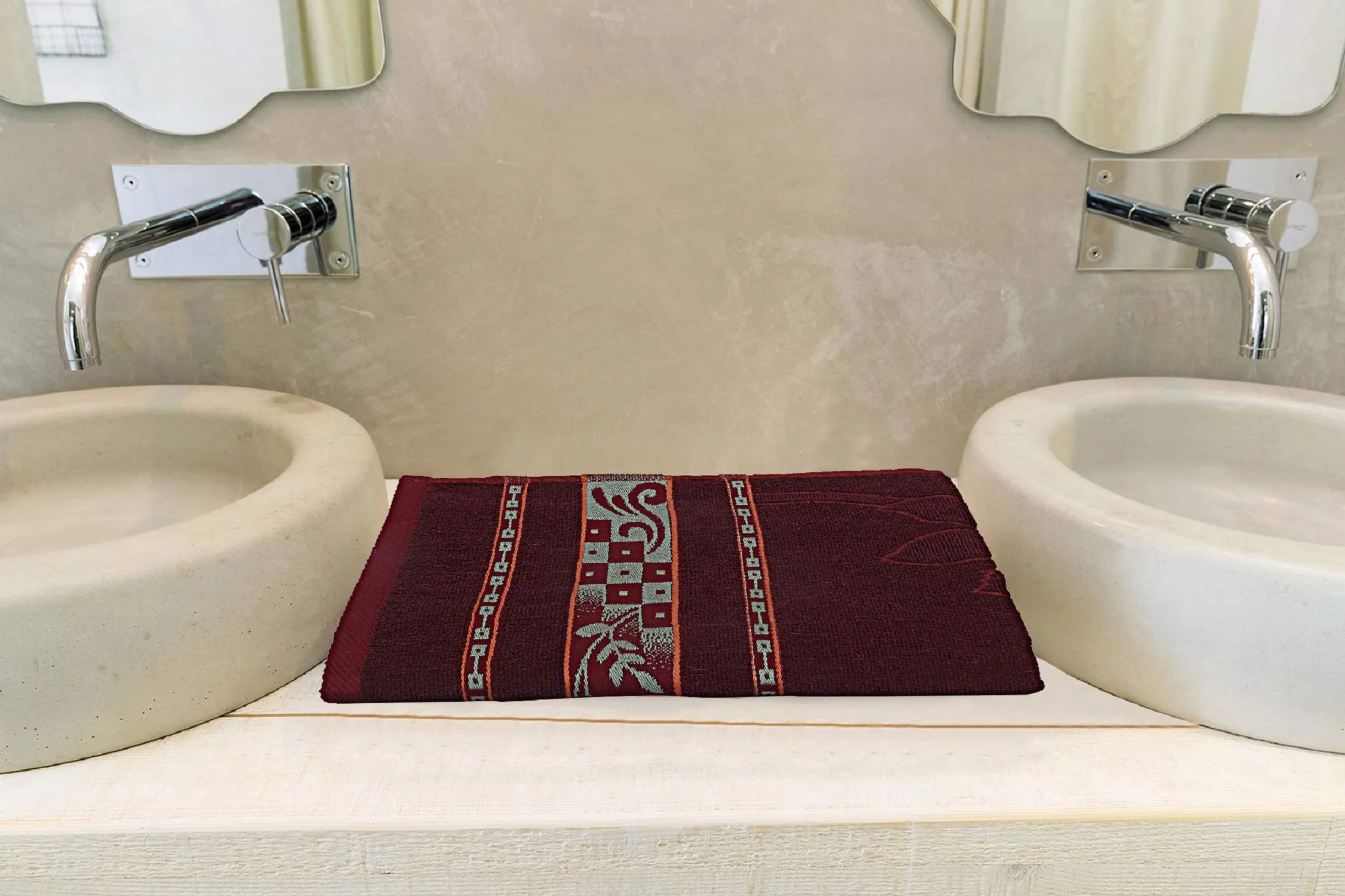 Kuber Industries Cotton Bath Towel 27" x54 (Maroon) -CTKTC8912