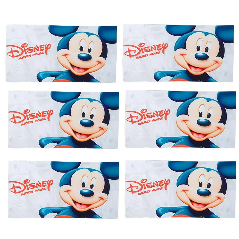 Kuber Industries Disney Mickey Mouse Microfiber Soft Kids Bath Towel-Pack of 6 (White)