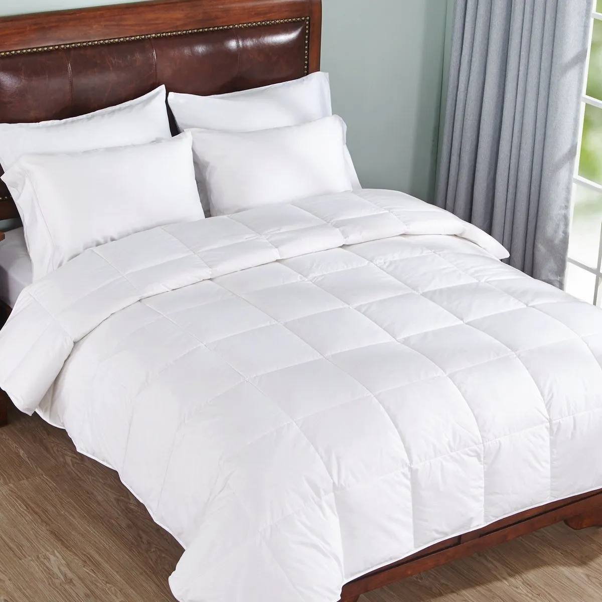 Kuber Industries Reversible Microfibre Double Comforter King Size, White (CLT574)