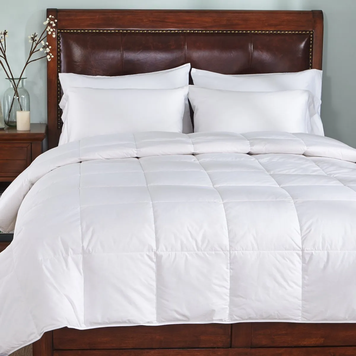 Kuber Industries Reversible Microfibre Double Comforter King Size, White (CLT574)