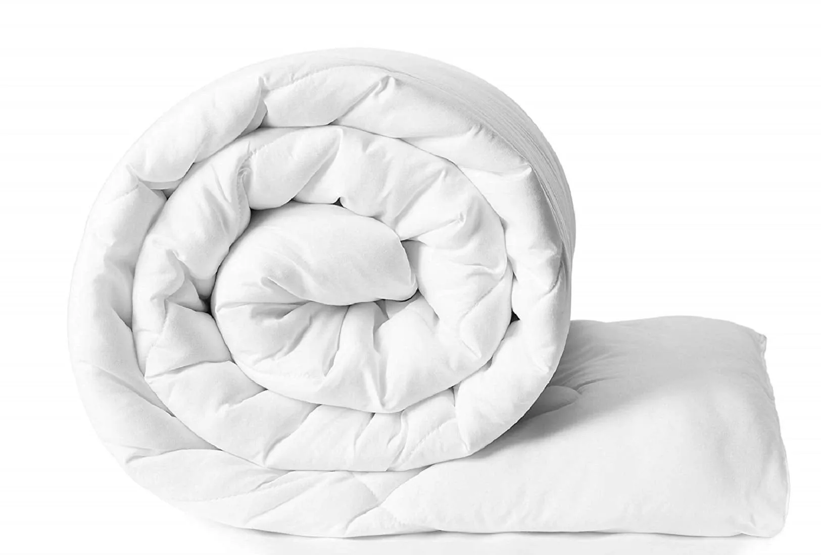 Kuber Industries Reversible Microfibre Double Comforter King Size, White (CLT574)