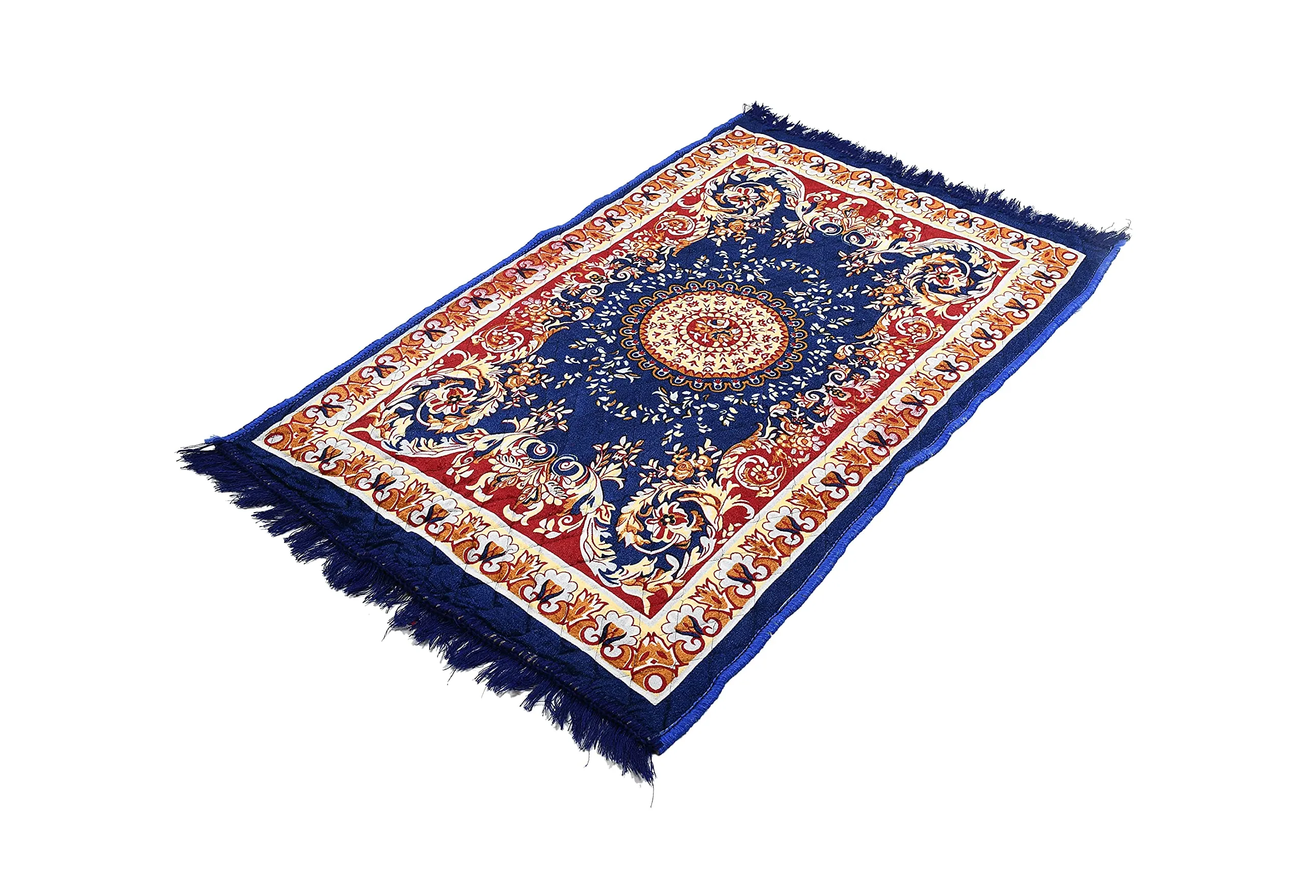 Kuber Industries Velvet Super Soft Area Rugs Silky Smooth Bedroom Carpet (4 x 2 Feet, Blue, Standard, HS_36_KUBMART018359)