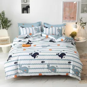 Light & Dark Whale Print Bedding Set