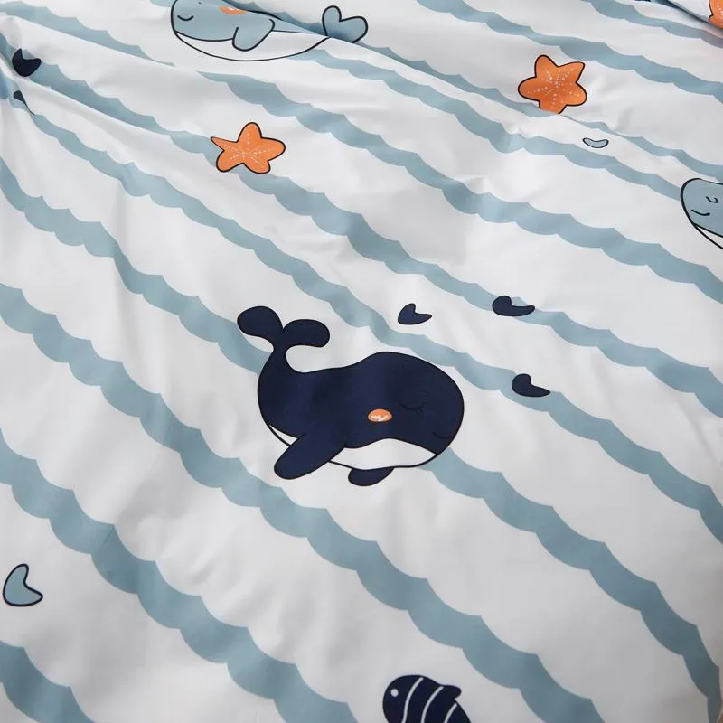 Light & Dark Whale Print Bedding Set