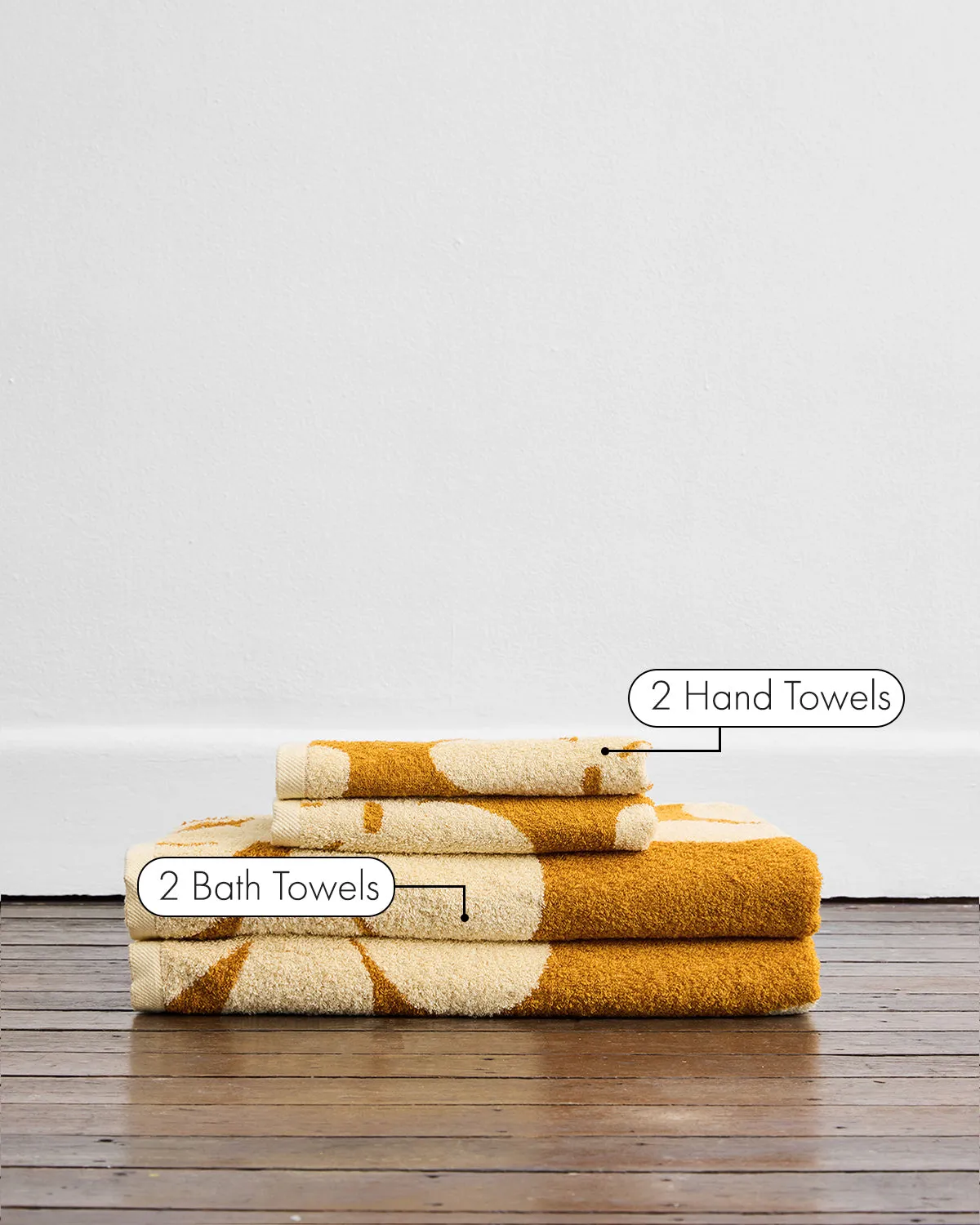 Limoncello & Turmeric Floral Terry Bath Towel Bundle