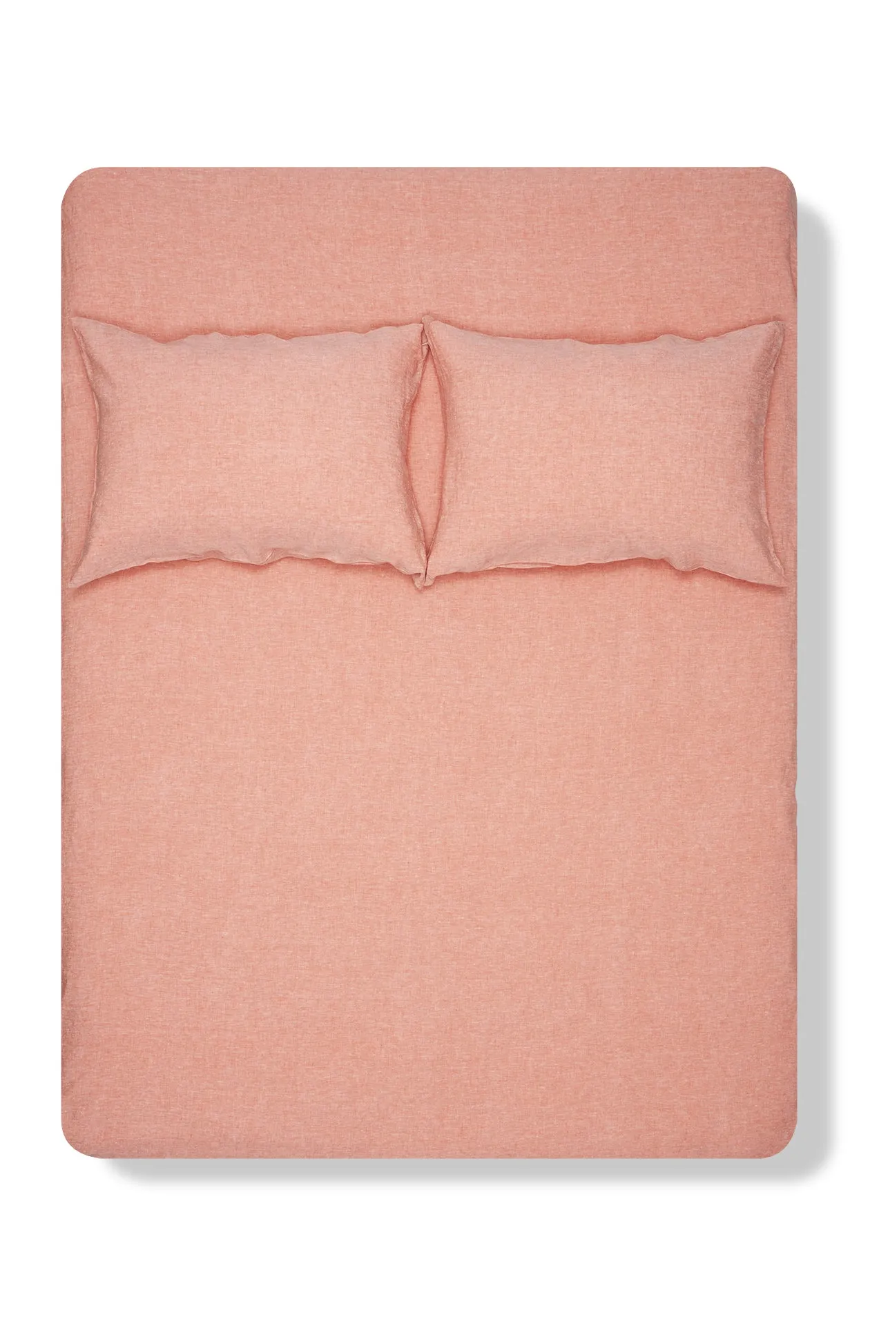 Linen Bedding Melange in Coral Color