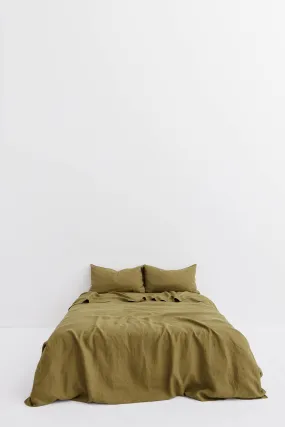 Linen Duvet Cover Olive