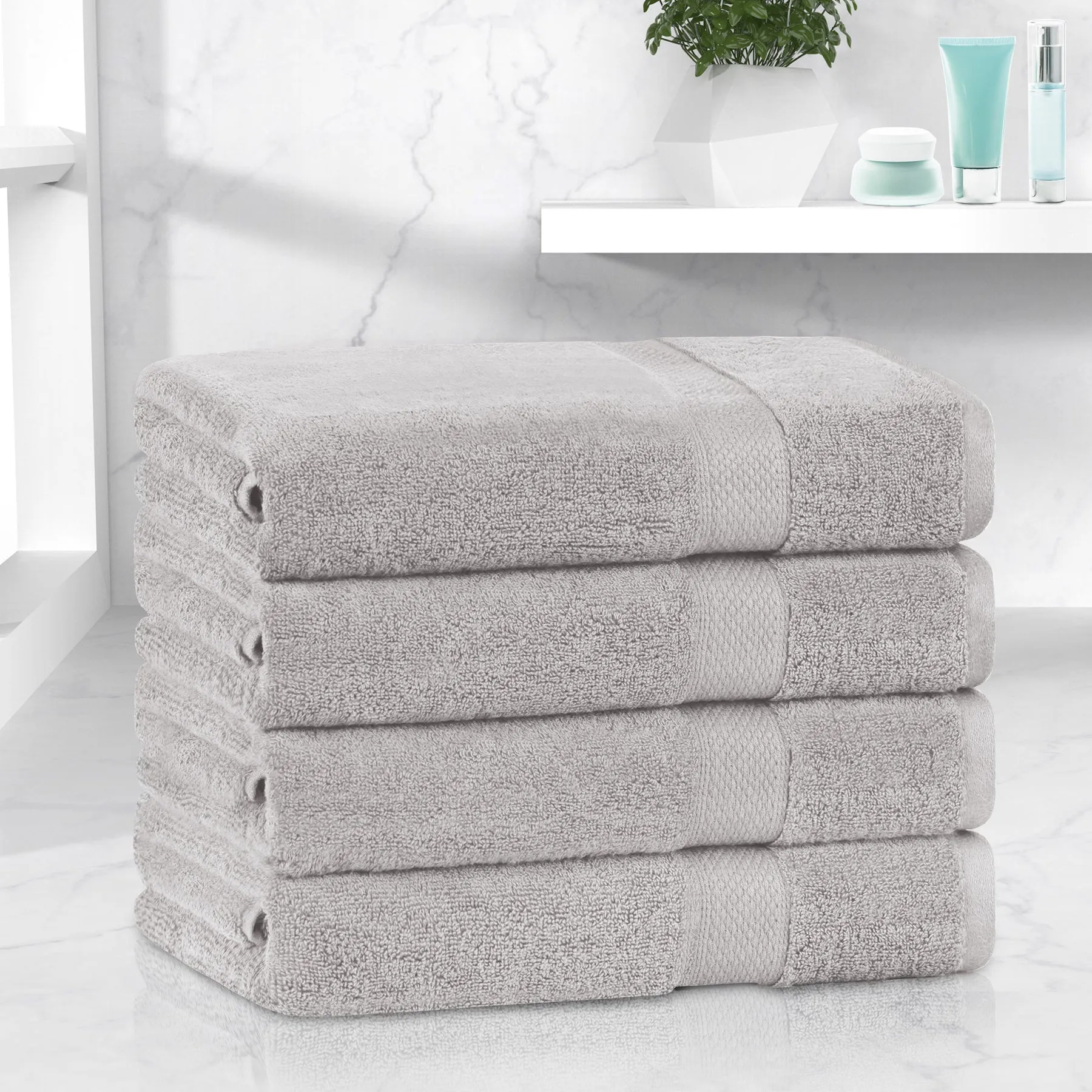 Linenova 650GSM Cotton Bath Towel 4 Piece Pack