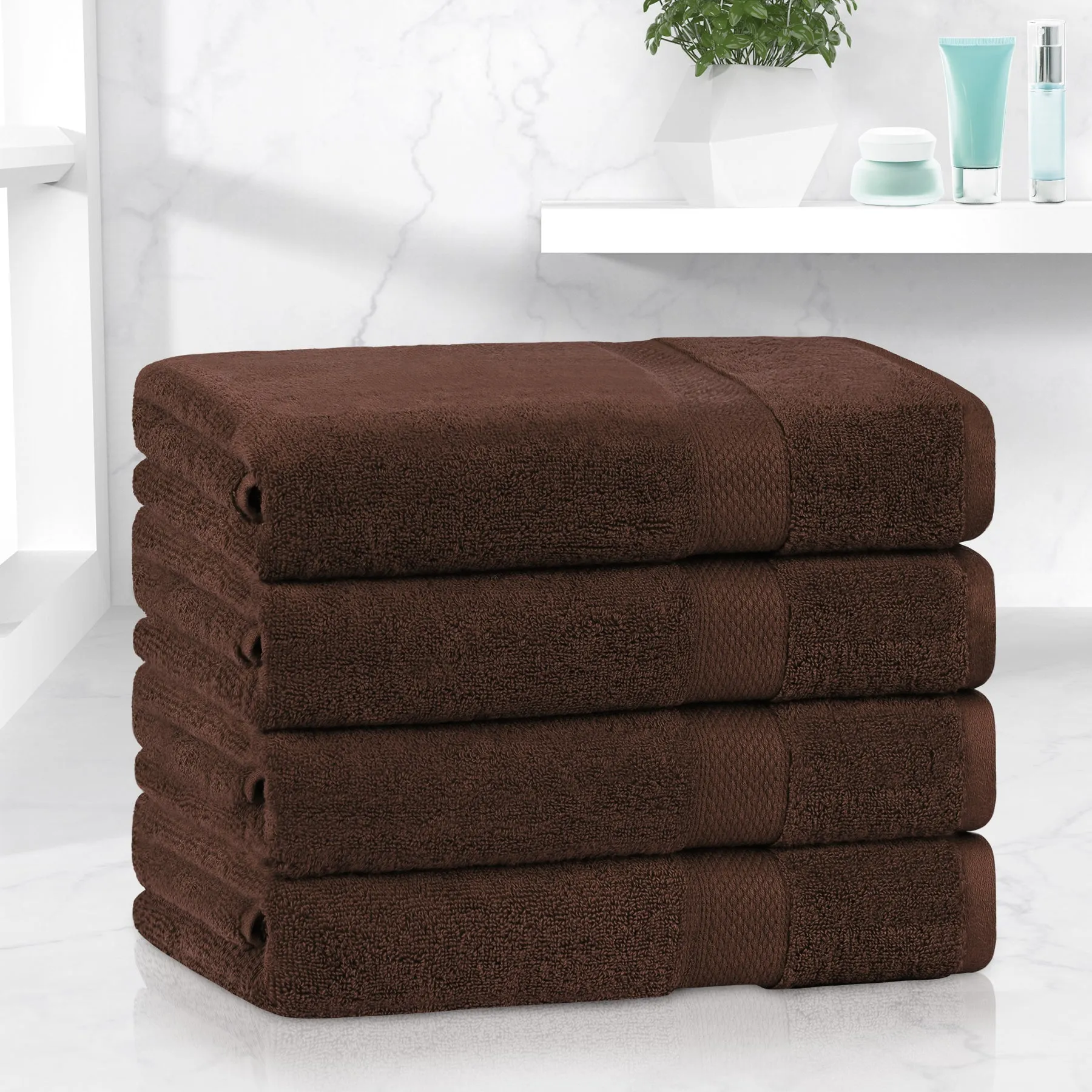 Linenova 650GSM Cotton Bath Towel 4 Piece Pack