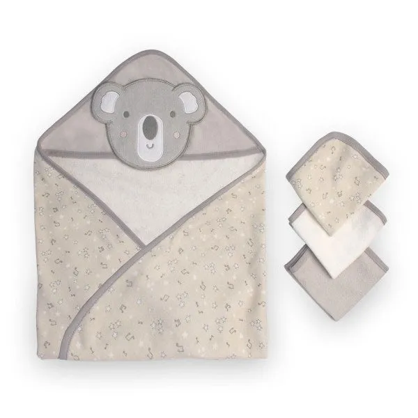 Little Linen Co. Hooded Towel and Washers - Cheeky Koala