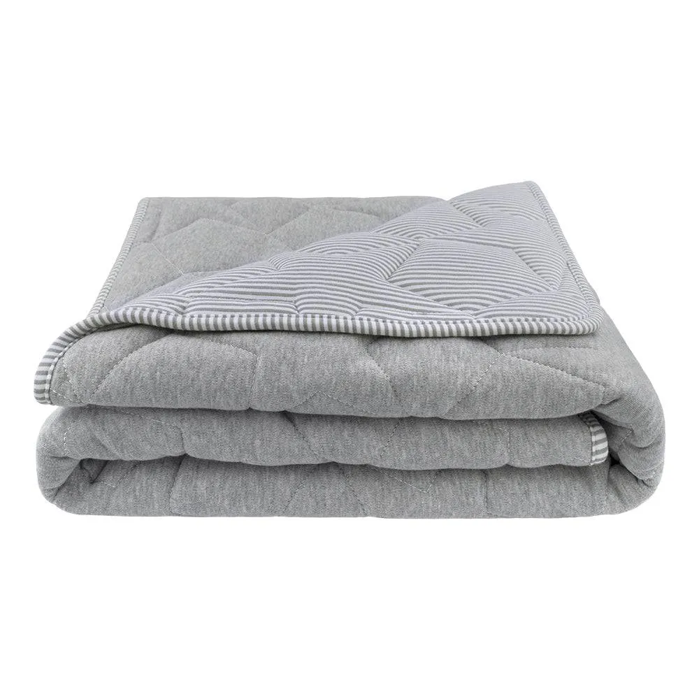 Living Textiles | Quilted Cot Comforter - Star/Grey Melange