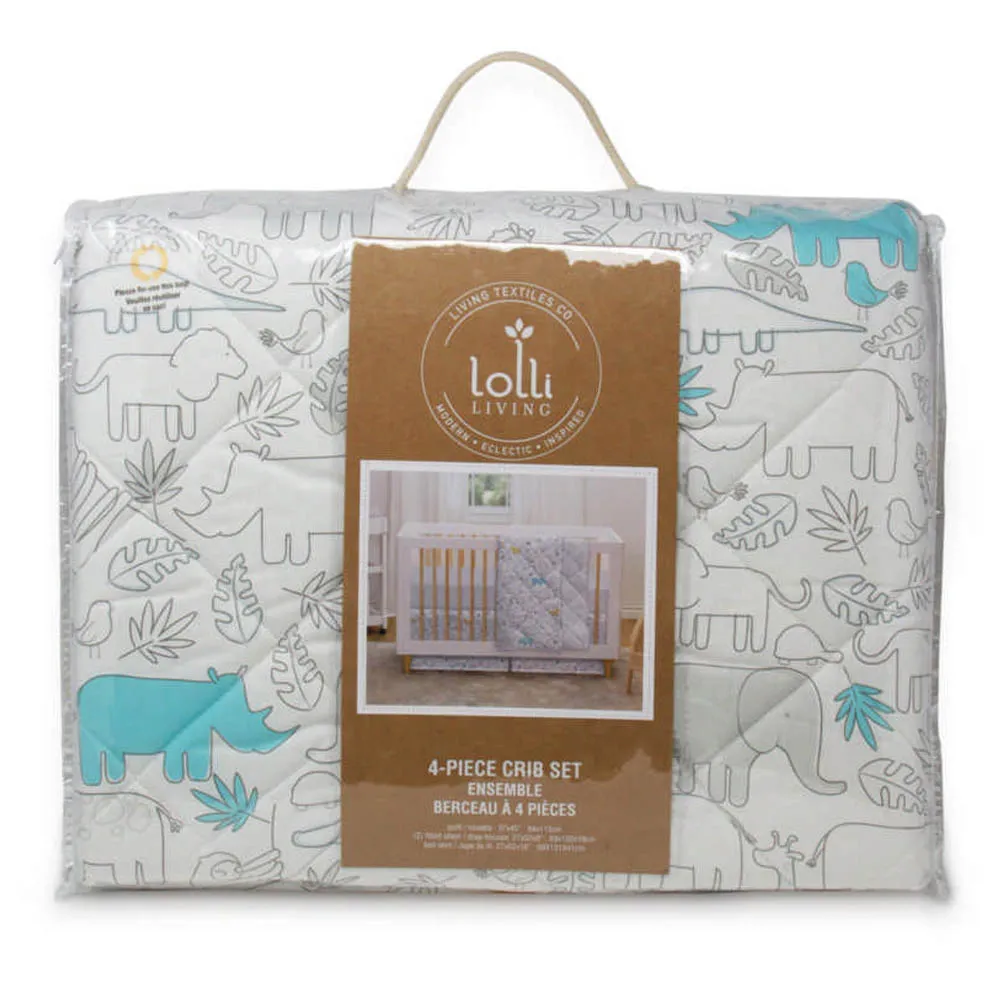 Lolli Living 4-Piece Crib Bedding Set - Safari Collection