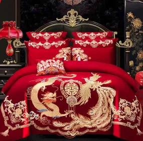 Luxury 100% Cotton Chinese Wedding Bedding Set