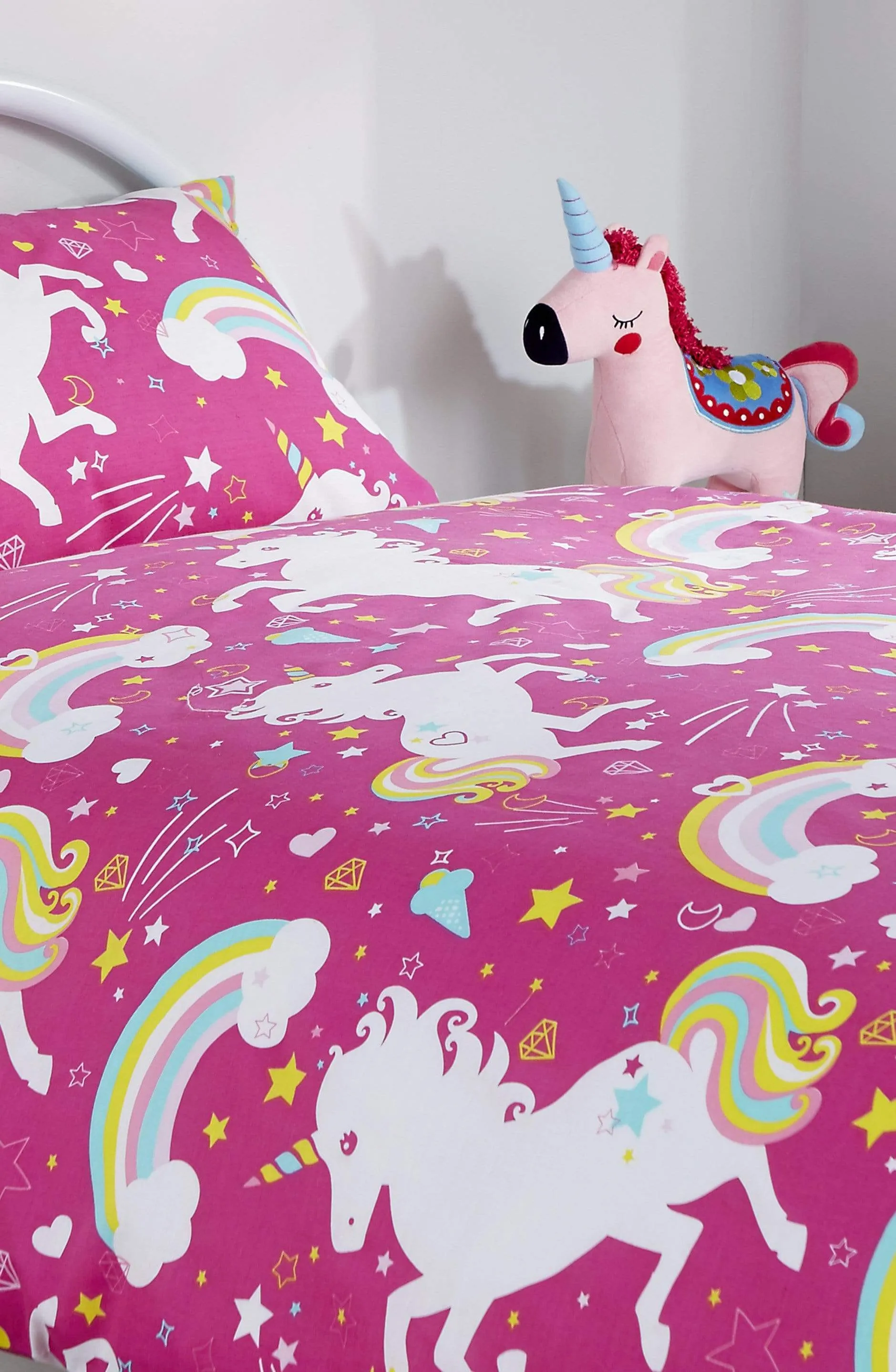 Magical Unicorn Fairytale Duvet Cover Set for Kids Cotton-Rich Whimsical Design OEKO-TEX Certified Bedding Available Single Double by OLIVIA ROCCO