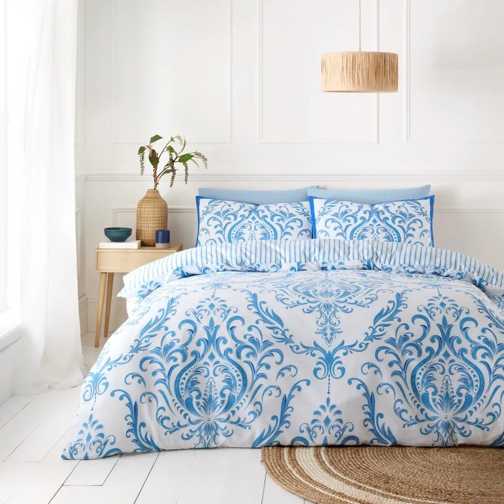 Margaux Blue Printed Duvet Cover