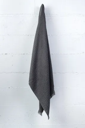 MØDA Waffle Turkish Towel (Charcoal Gray)