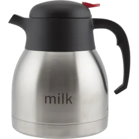 Milk Inscribed Stainless Steel Vacuum Push Button Jug