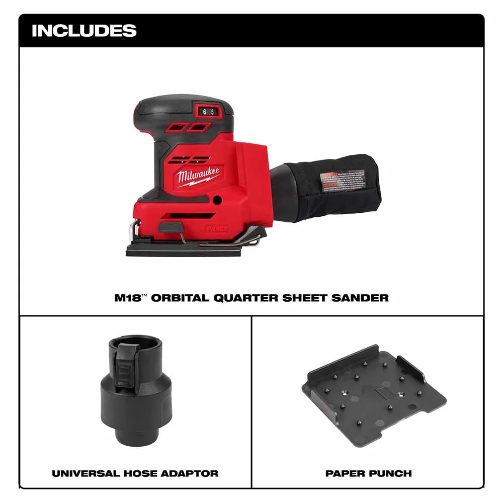 Milwaukee 2649-20 M18 Orbital 1/4 Sheet Sander